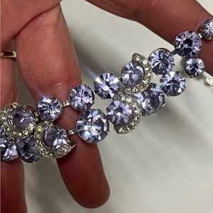 Vintage Stamped EISENBERG Lavender Crystal Necklace